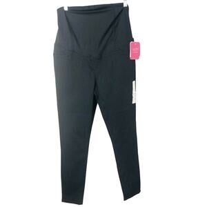 Isabel Maternity NWT Over the Belly Back Crossover Panel Skinny Black Jeans 6/28